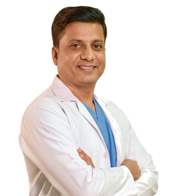 Dr. Pradeep Dahale in a white coat